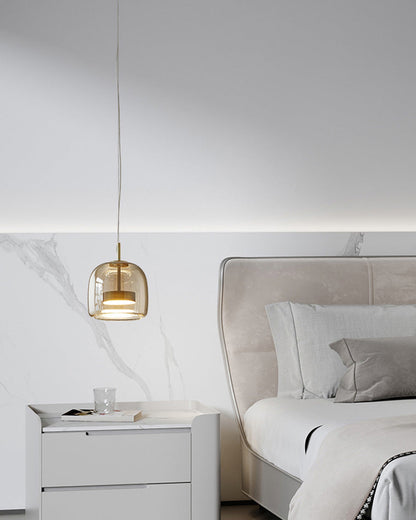 Diff Drum Blown Glass Pendant Light-DF2145