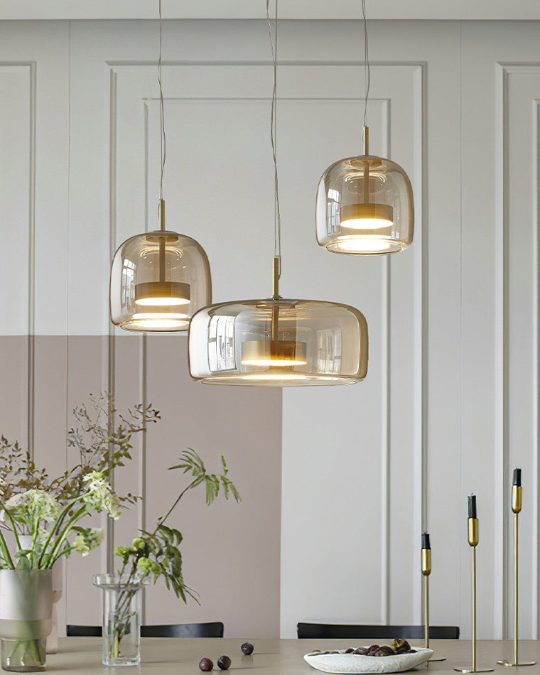 Diff Drum Blown Glass Pendant Light-DF2145