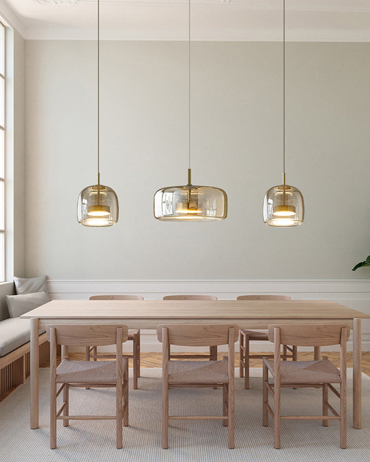 Diff Drum Blown Glass Pendant Light-DF2145