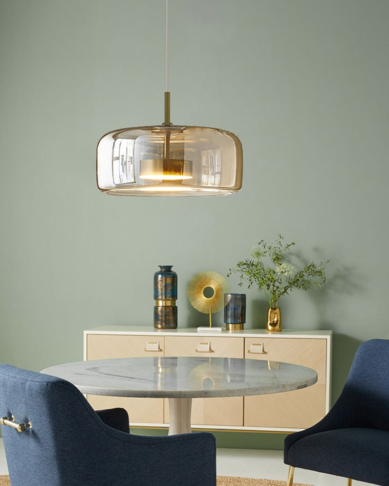 Diff Drum Blown Glass Pendant Light-DF2145