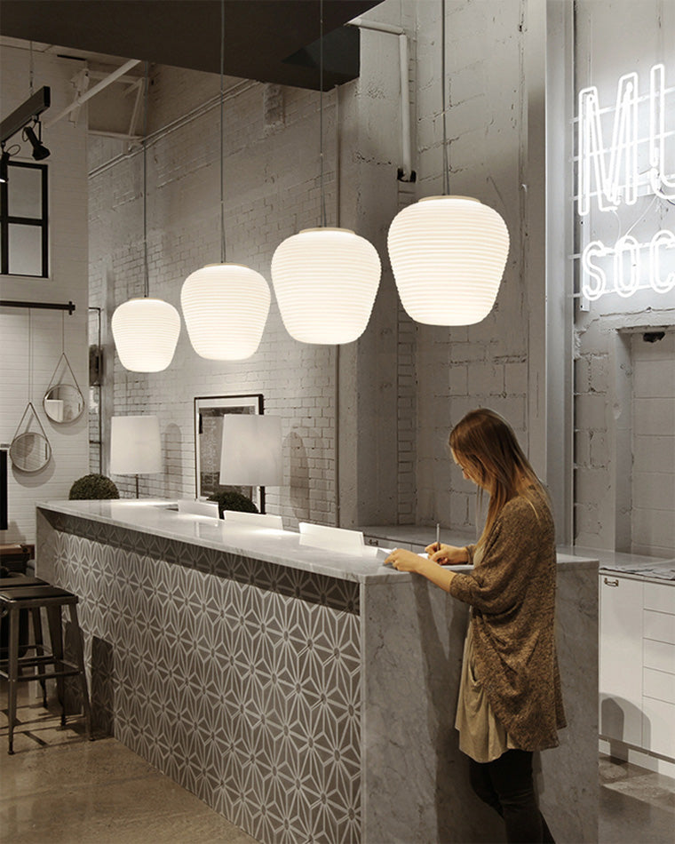 Diff Lantern Blown Glass Pendant Light-DF2151