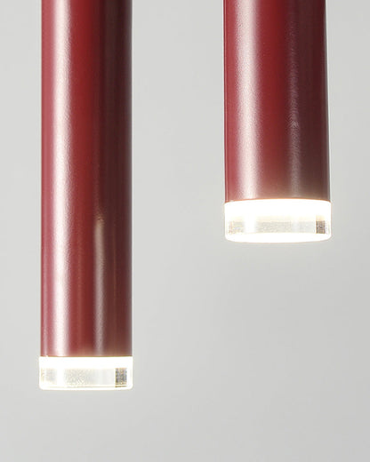 Diff U-tubes Red Round Chandelier-DF2157