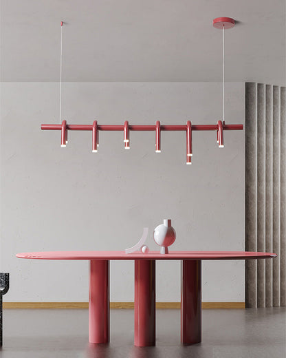 Diff U-tubes Red Round Chandelier-DF2157