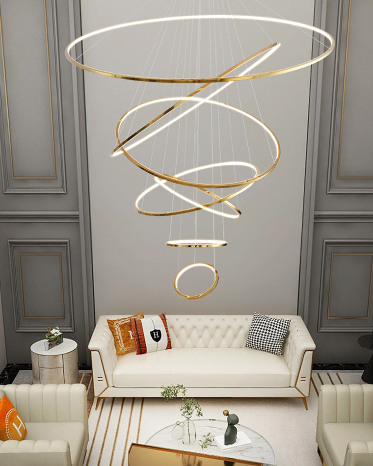 Diff Large Tiered Ring Foyer Chandelier-DF2160