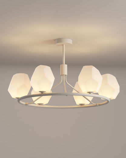 Diff White Rock Shaded Chandelier-DF2168