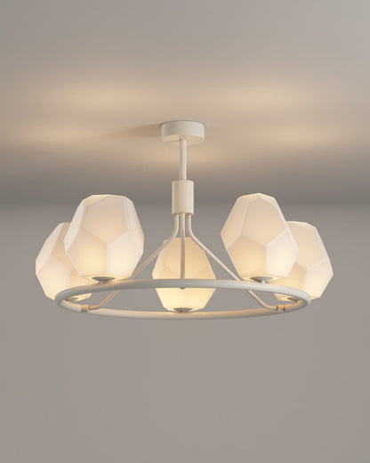 Diff White Rock Shaded Chandelier-DF2168