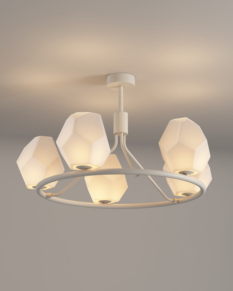 Diff White Rock Shaded Chandelier-DF2168