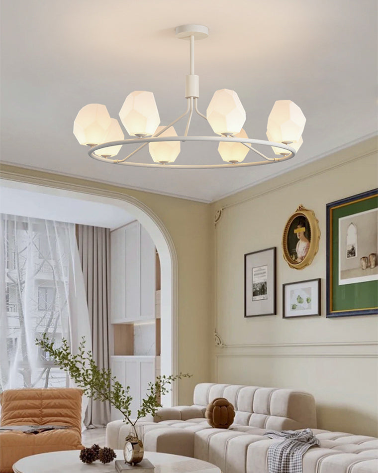 Diff White Rock Shaded Chandelier-DF2168