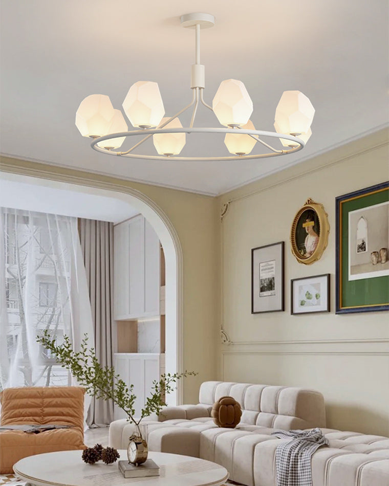 Diff White Rock Shaded Chandelier-DF2168