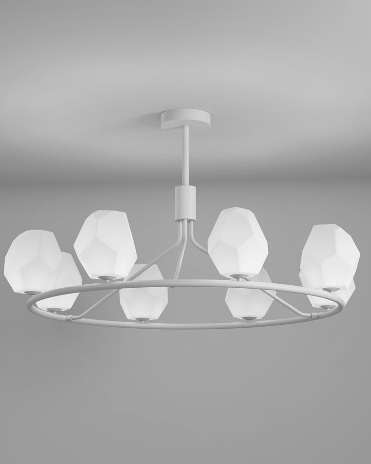 Diff White Rock Shaded Chandelier-DF2168