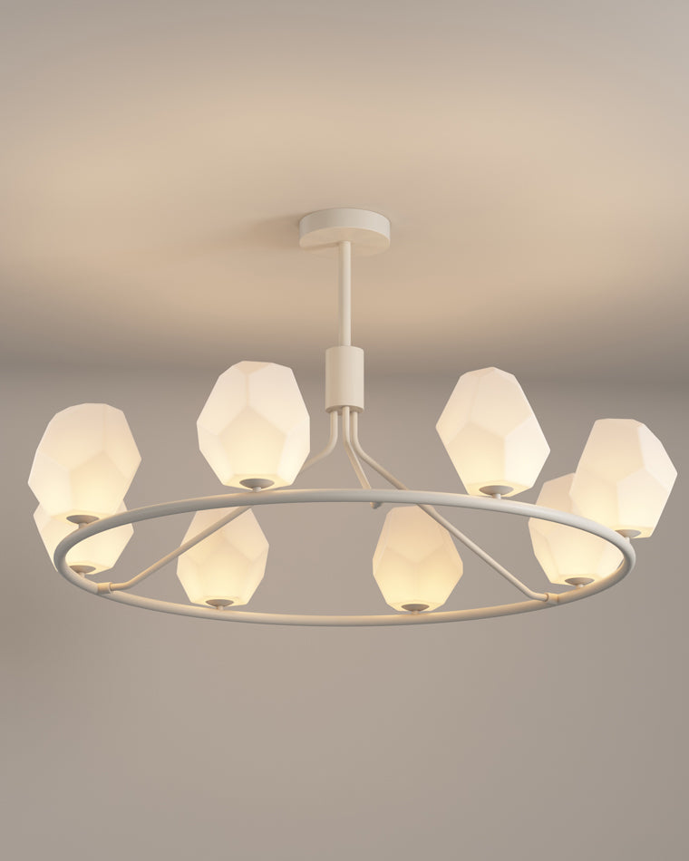 Diff White Rock Shaded Chandelier-DF2168