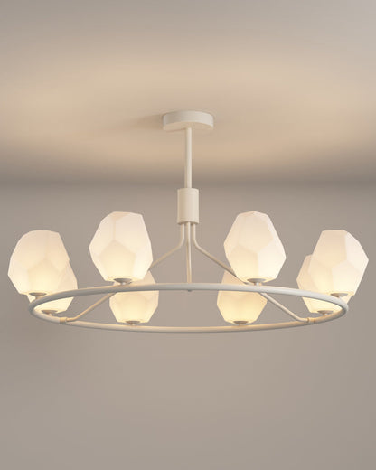 Diff White Rock Shaded Chandelier-DF2168