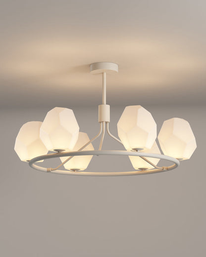 Diff White Rock Shaded Chandelier-DF2168