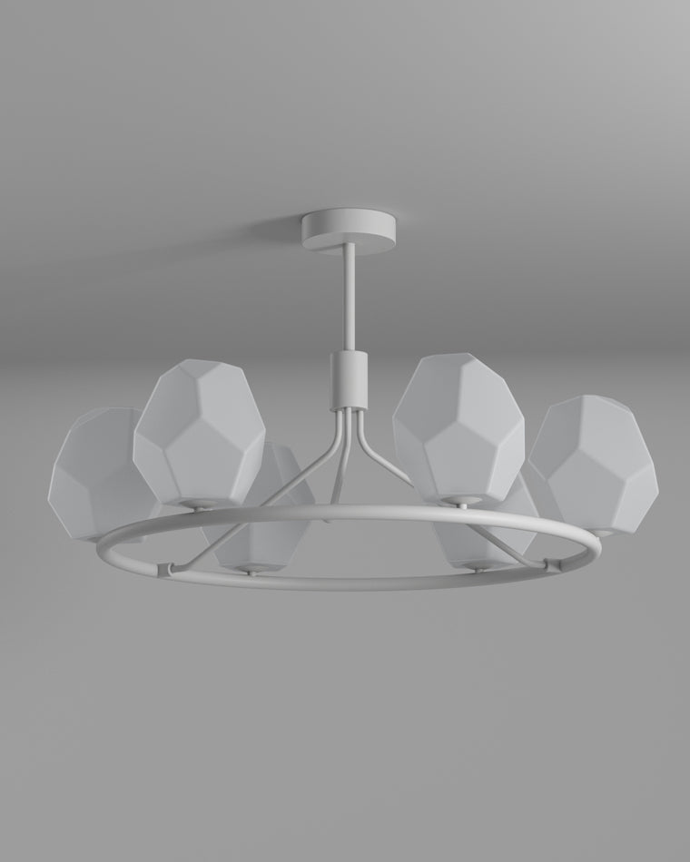 Diff White Rock Shaded Chandelier-DF2168