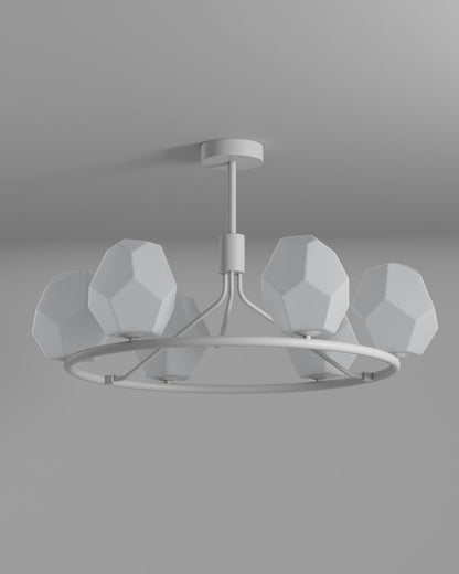 Diff White Rock Shaded Chandelier-DF2168