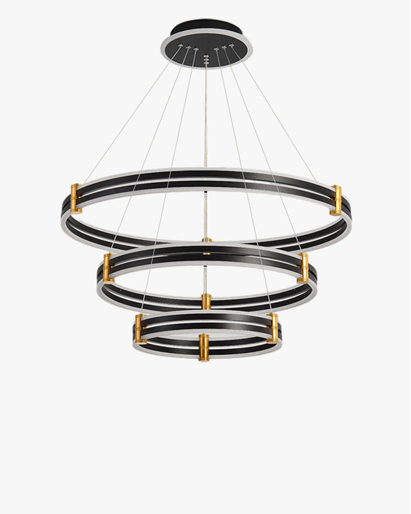 Diff Tiered Black Rings Chandelier-DF2172