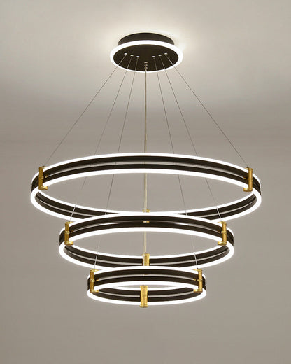Diff Tiered Black Rings Chandelier-DF2172
