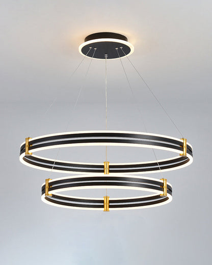 Diff Tiered Black Rings Chandelier-DF2172