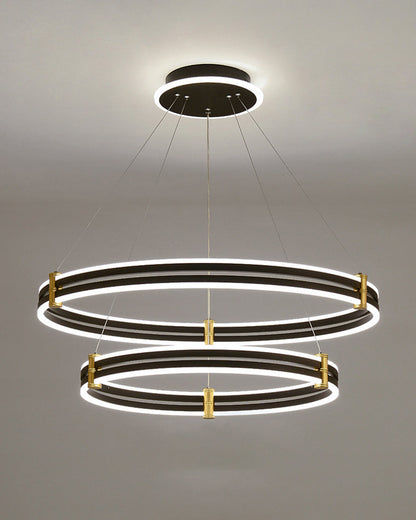 Diff Tiered Black Rings Chandelier-DF2172