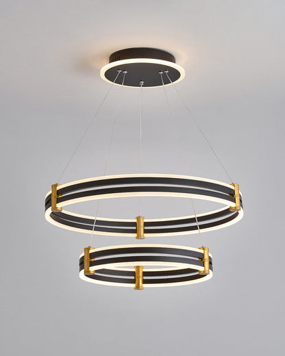 Diff Tiered Black Rings Chandelier-DF2172