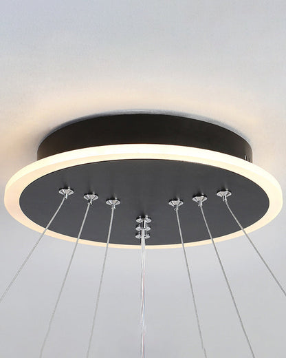 Diff Tiered Black Rings Chandelier-DF2172