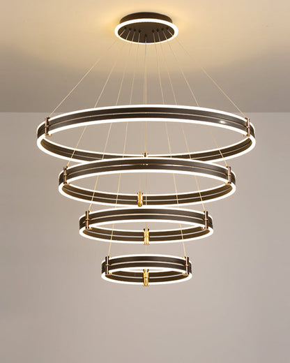 Diff Tiered Black Rings Chandelier-DF2172