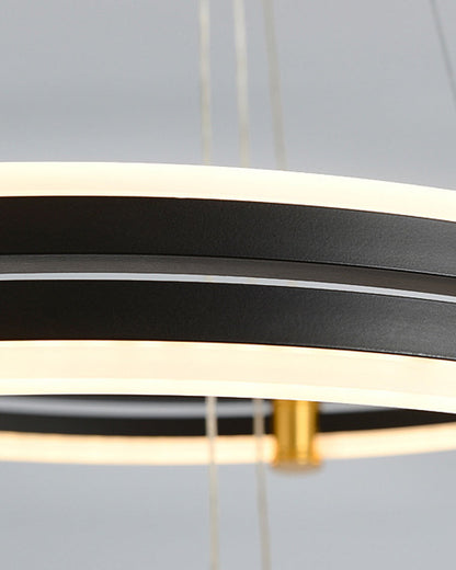 Diff Tiered Black Rings Chandelier-DF2172