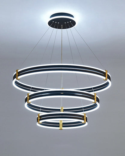 Diff Tiered Black Rings Chandelier-DF2172