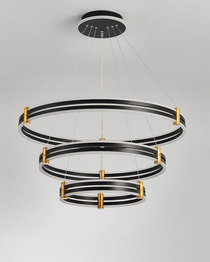 Diff Tiered Black Rings Chandelier-DF2172