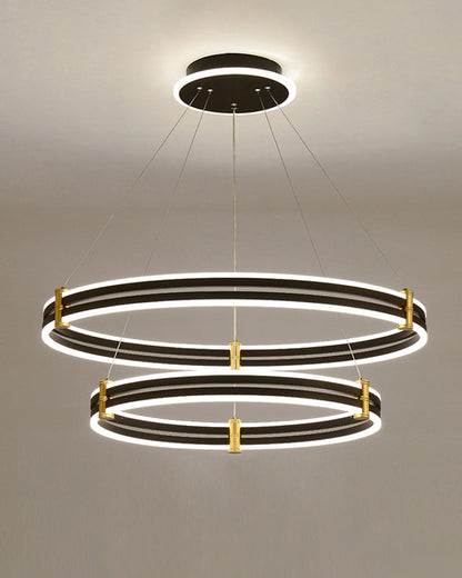 Diff Tiered Black Rings Chandelier-DF2172
