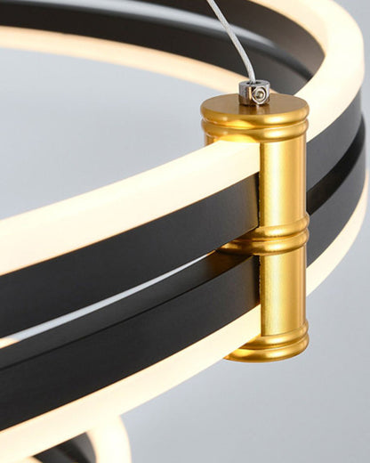 Diff Tiered Black Rings Chandelier-DF2172