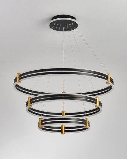 Diff Tiered Black Rings Chandelier-DF2172