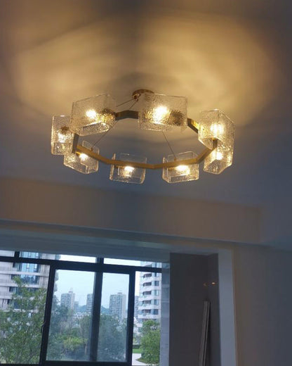 Diff Textured Glass Round Chandelier-DF2174