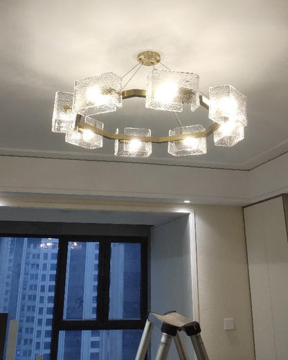 Diff Textured Glass Round Chandelier-DF2174
