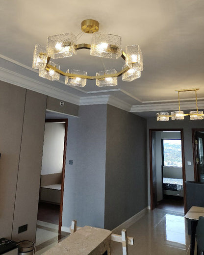 Diff Textured Glass Round Chandelier-DF2174