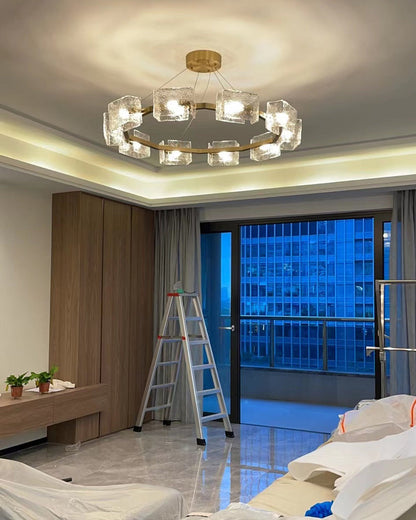 Diff Textured Glass Round Chandelier-DF2174