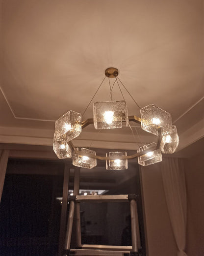 Diff Textured Glass Round Chandelier-DF2174