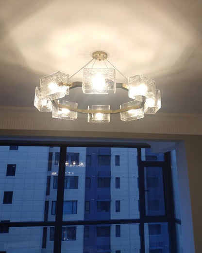 Diff Textured Glass Round Chandelier-DF2174