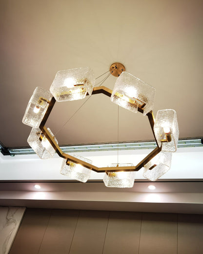 Diff Textured Glass Round Chandelier-DF2174