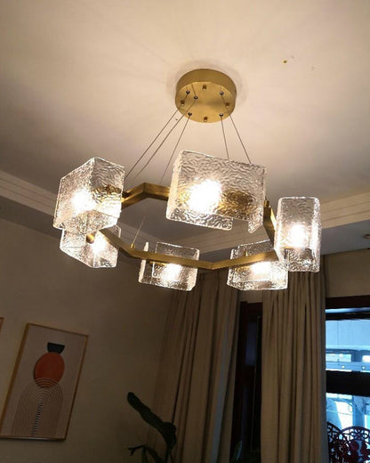 Diff Textured Glass Round Chandelier-DF2174