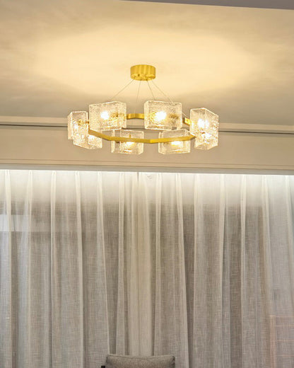 Diff Textured Glass Round Chandelier-DF2174