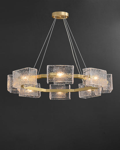 Diff Textured Glass Round Chandelier-DF2174