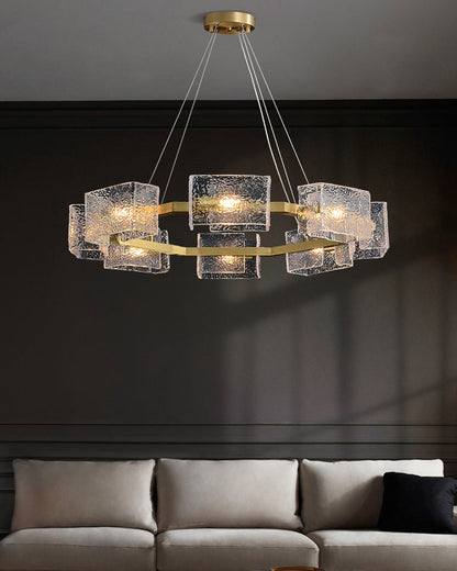 Diff Textured Glass Round Chandelier-DF2174