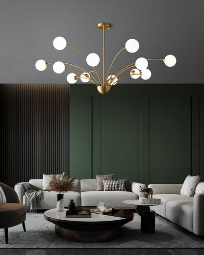 Diff Milk Glass Globe Arm Chandelier-DF2176