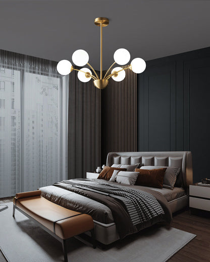 Diff Milk Glass Globe Arm Chandelier-DF2176