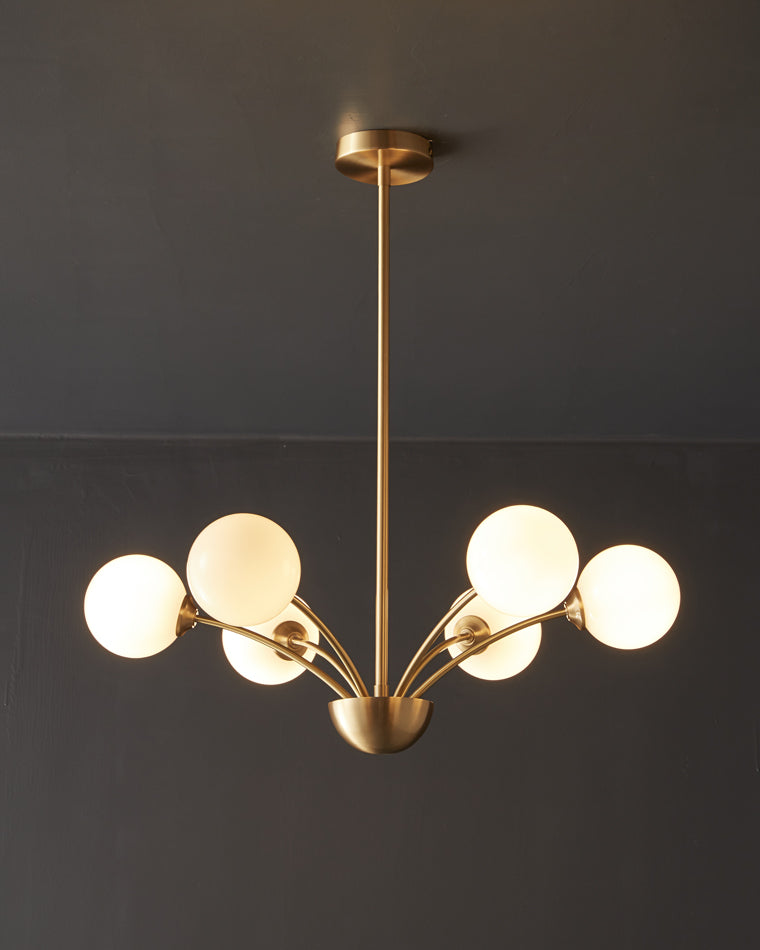 Diff Milk Glass Globe Arm Chandelier-DF2176