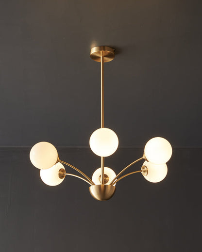 Diff Milk Glass Globe Arm Chandelier-DF2176