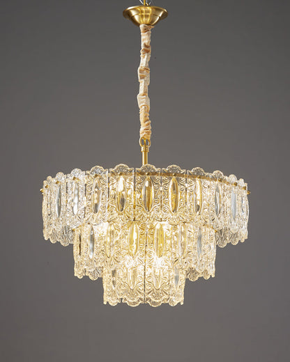 Diff Textured Glass Tiered Chandelier-DF2177