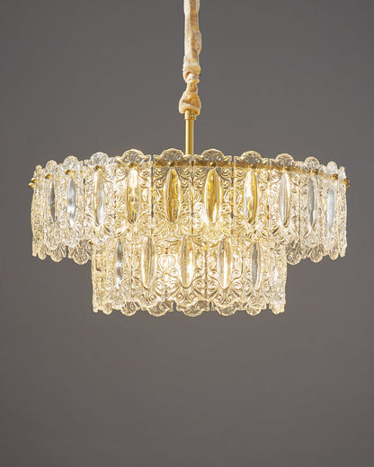 Diff Textured Glass Tiered Chandelier-DF2177