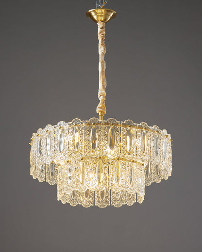 Diff Textured Glass Tiered Chandelier-DF2177